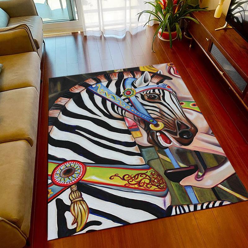 Wild Animal Zebra Area Rug Large,Carpet Rug for Living Room Bedroom Kitchen Doormat Decoration, bedroom decor  carpets cool