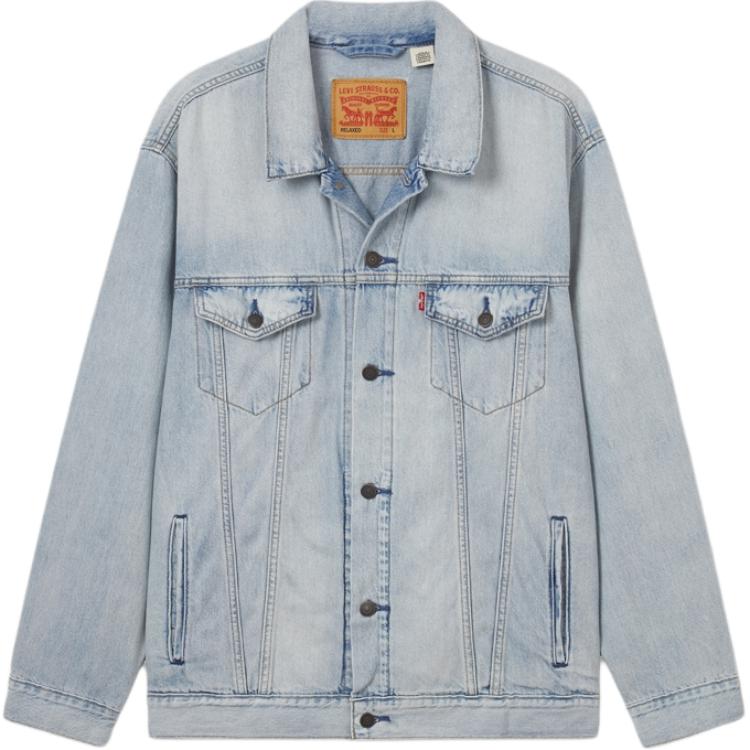 Levis Loose Comfortable Lapel Single-Breasted Long Sleeve Denim Jacket Men Jackets Light-Blue A5782-0051