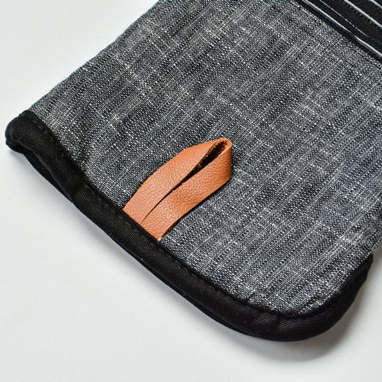 Mini Oven Gloves Heat-Resistant Kitchen Mitts with Neoprene Palm Faux Leather Loop Anti-Scalding Pot Rack Oven Mitts Cooking Baking Gloves