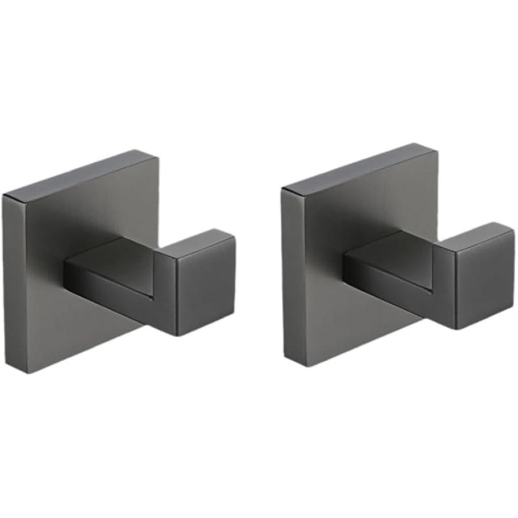 Gunmetal Stainless Steel Bathroom Hardware Towel Rack Toilet Paper Holder,Toilet Brush,Robe Hook Towel Bar Holder Grey Stainless,Towel Ring