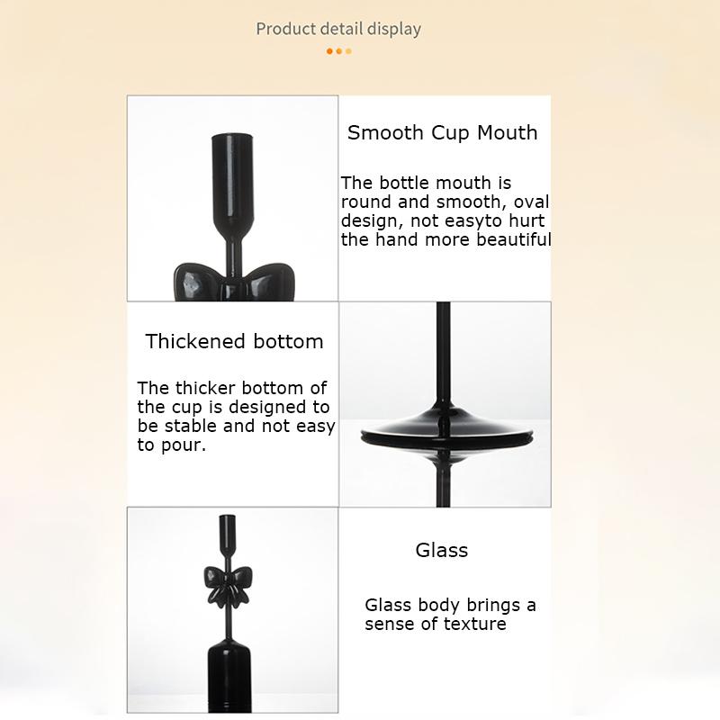 1PC Glass Halloween Bow Taper Candlesticks Elegant Table Centerpieces Tabletop Decor for Dinners Black Weddings 4 Styles