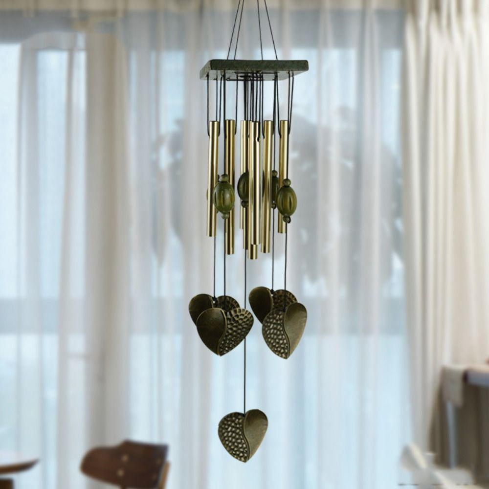 Decor Feng Shui Decoration Crisp Sound Heart Pendant Wind Chimes Windbells Yard Hanging Ornament