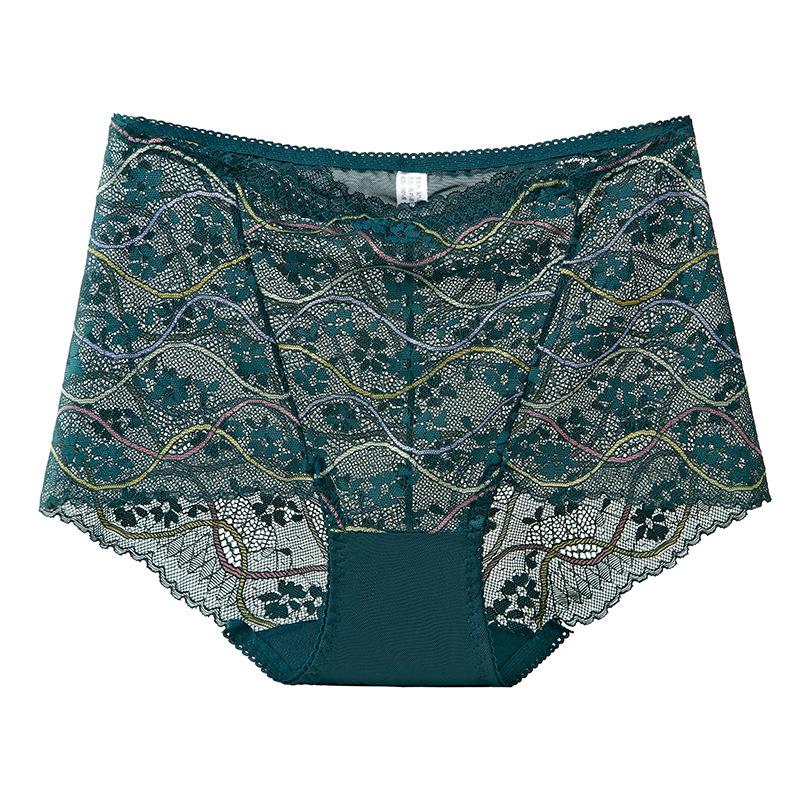 Big Size Lady Summer New Style Sexy Lace Hollow Out High Waist Shrink Abdomen Lift Hip Briefs