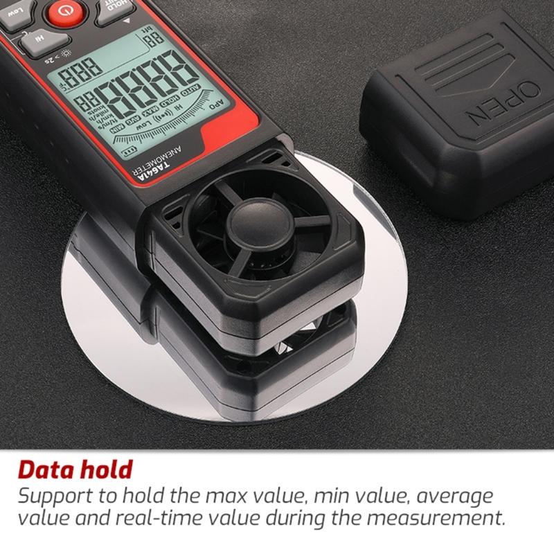Portable Digital Anemometer Handheld Wind Speed Meter Compatible for Measuring Temperature WindChills with Backlamp LCD