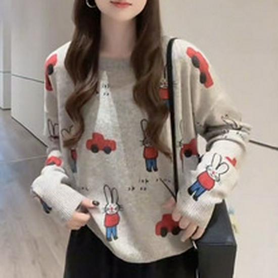 Women's 100% Wool Cashmere Cardigan Sweater - Korean Style, Round Neck, Loose Fit for Autumn/Winter