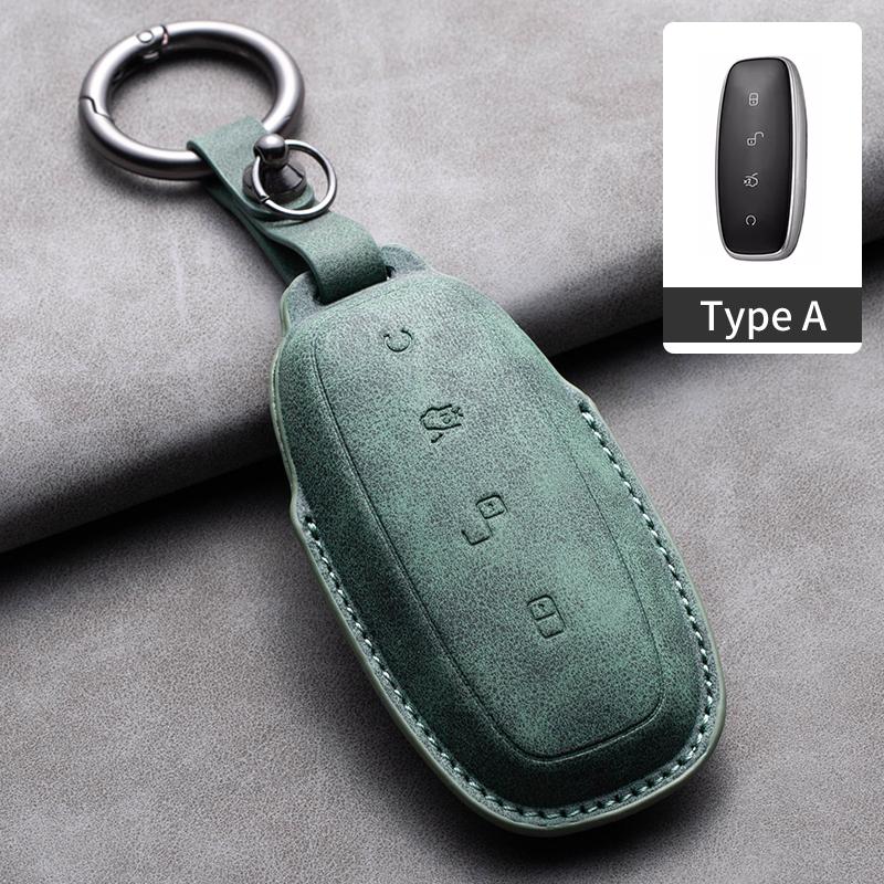 Leather Car Key Case Cover for BYD DENZA D9 2025 for Denza D9 DM-i 2025 2025 Auto Key Fob Shell Car Styling Keychain Accessory