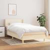 Exclusive House - Slatted Bed Base with Cream Mattress 100x200 Cm Fabric