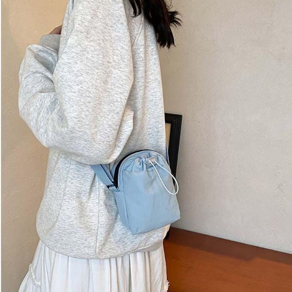 

Сумка для телефона Niche Design Drawstring в корейском стиле, легкая, мягкая, нейлоновая сумка через плечо, офисная сумка для работников