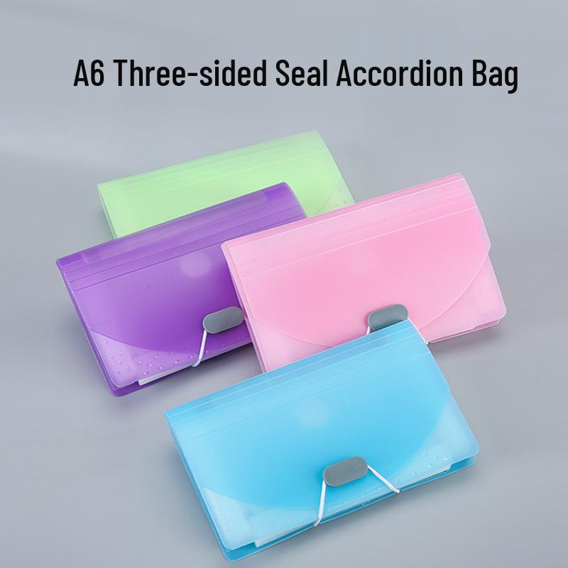Candy Color Accordion A6 Waterproof Document Holder - 13 Pockets, Dirt-Resistant, Large Capacity for Tickets & Invoices