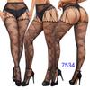 Women's Sexy Crotchless Fishnet Suspender Stockings with Eye Jacquard Design - Style 7501