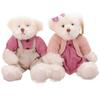 A Pair 26cm Cute Couple Teddy Bear with Cloth Plush Toys Stuffed Dolls Toy Kids Baby Girls Children Girl Birthday Christmas Gift