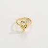 Adjustable Open Ring In 18K Gold Plated Copper With Q-Style Alphabet Letter Design Men Women