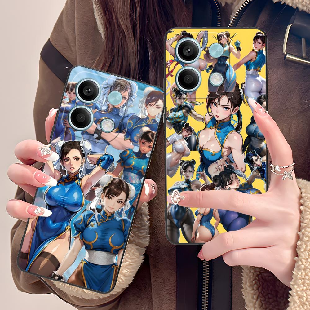 Street Fighter Chunli Phone Case for POCO M7 M6 M5 M4 M3 X7 X6 X5 X4 X3 Pro GT 5G Colorful Printing Cover Cellphones Luxury