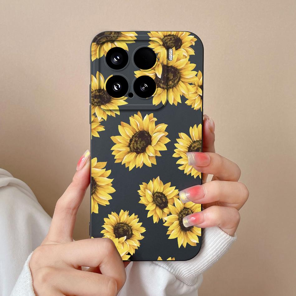 Candy Case For Xiaomi 15 Pro Phone Housing Soft Liquid Silicone Upgrade Full Protection Flowers Back Cover For Xiaomi15 Pro Capa