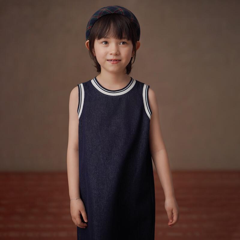Hacikis Girls  Summer Sleeveless Denim Dress 110