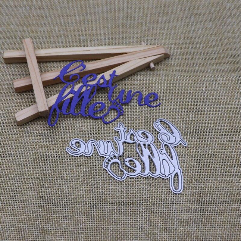 Rámec s otiskem stopy, písmeno, DIY kovová vyřezávací šablona, ​​šablona pro scrapbooking, reliéfní papír, přání, album.