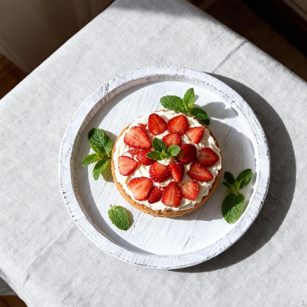 Bathroom Counter Organizer Wood Round Dinner Plate Wooden Serving Tray Platter for Food