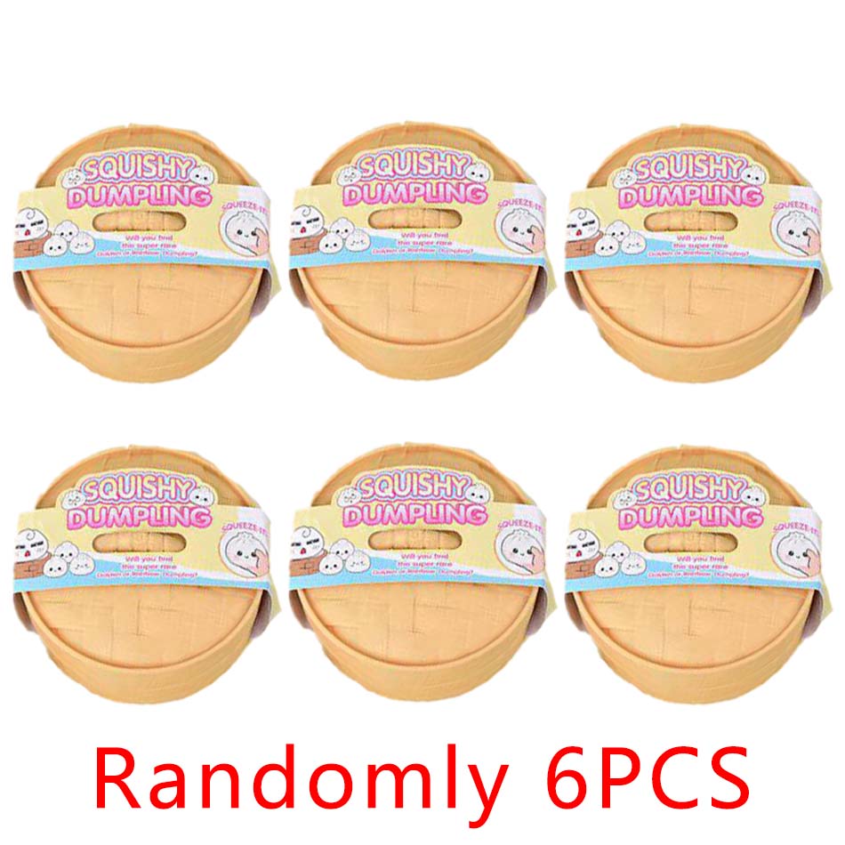 Bunte Teigtaschen-Quetschies Stressbälle Fidget Sensorikspielzeug Simulation Essen Squishies Brötchen mit Dampfgarer Knete-Knetball Geschenke