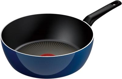 Tefal Fritteuse für Gasfeuer, frei von Schadstoffen wie Blue Intense Deep Blue D53385 Wok-Topf, 26 cm, Pfanne, nur, PFOA, Antihaftbeschichtung,