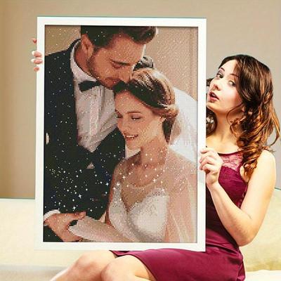 ציור יהלומים מותאם אישית למבוגרים, אמנות יהלומים 5D קידוח מלא בהתאמה אישית, התאמה אישית של ציור אמנות היהלומים שלך