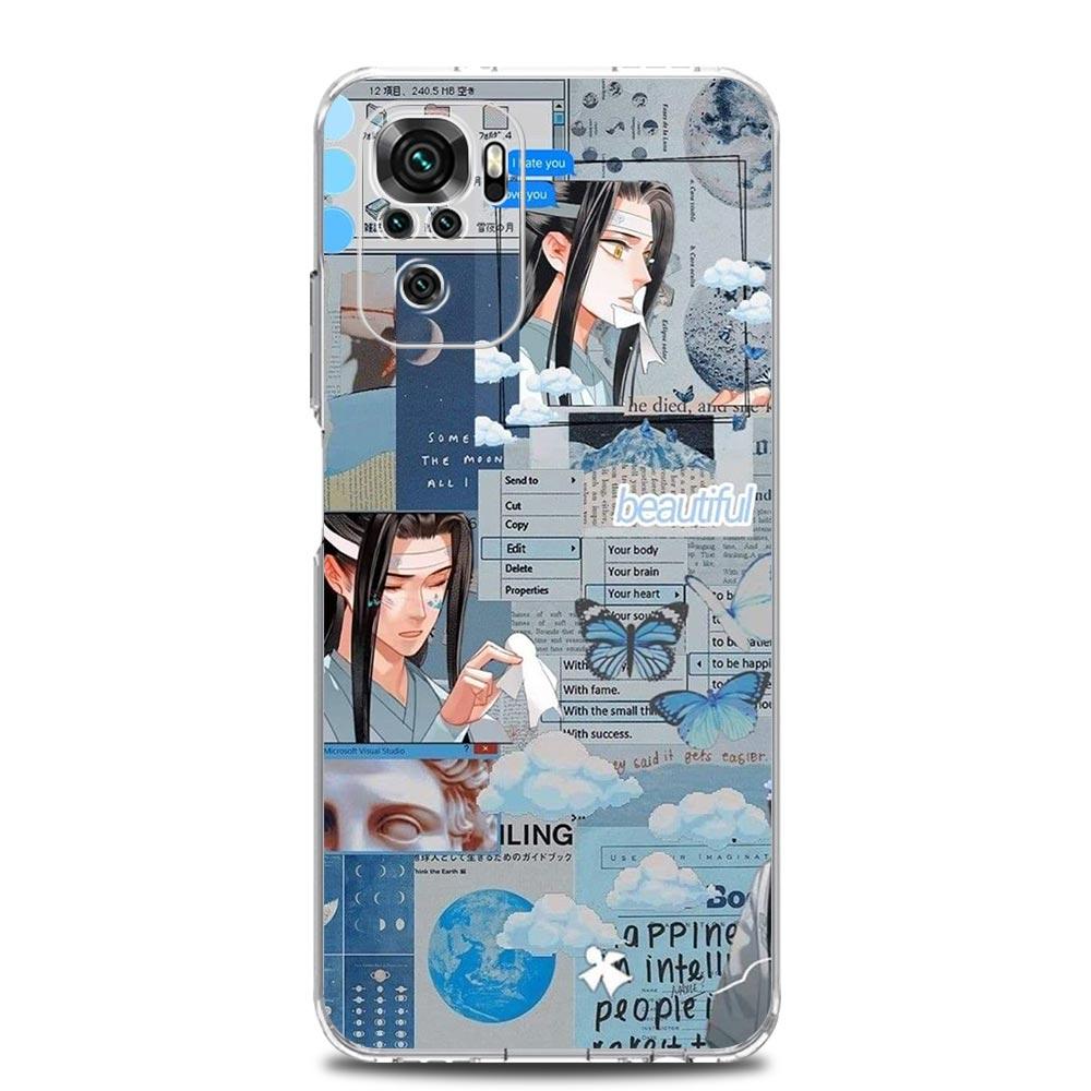 

Новый квадратный прозрачный чехол для телефона для Xiaomi Redmi Note 12 11 9S 9 8 10 Pro + 7 8T 9C 9A 8A K40 игровой чехол MDZS аниме Mo Dao Zu Shi Redmi Note 12Pro