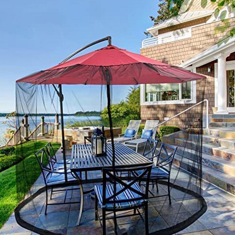 Umbrella Mosquito Netting For Outdoor Garden Patio Umbrellas Canopy Tent Mosquito Net Adjustable Rope Polyester Sunshade Net