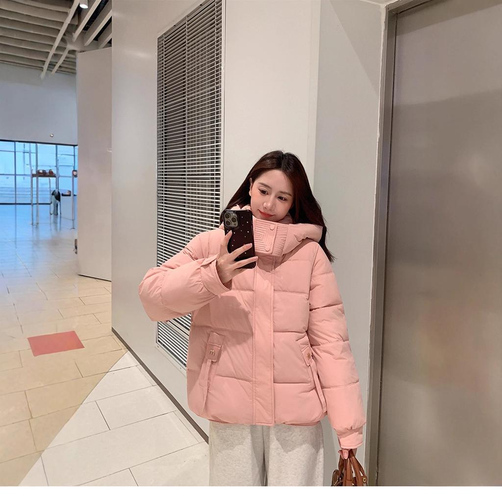 Winter Short Hooded Thickened Cotton-padded Jacket Loose Warm Outwear