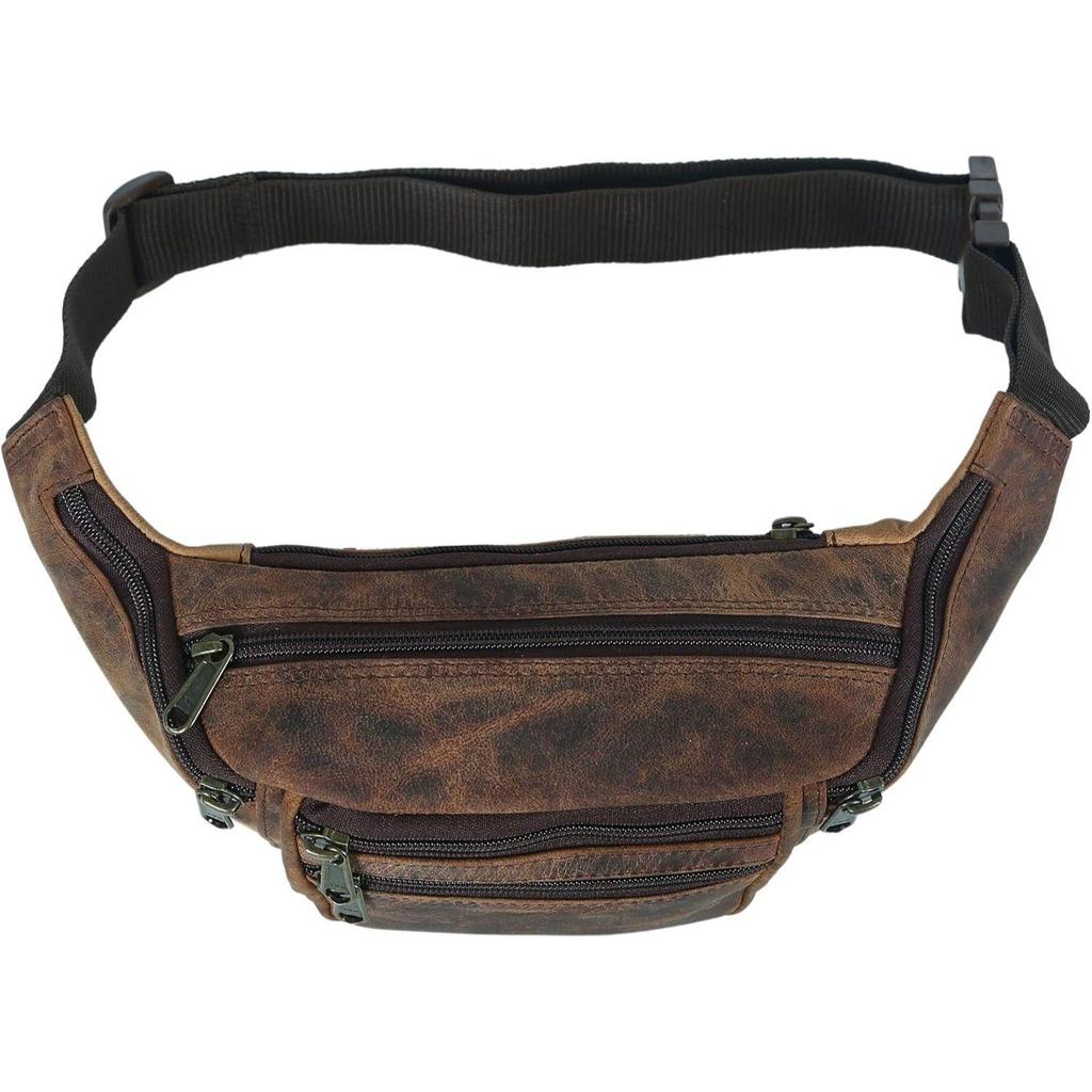 Ny Premium Buffelskinn Midjeväska Midjeväska Multifunktionell Höftväska Resepåse för kvinnor och män