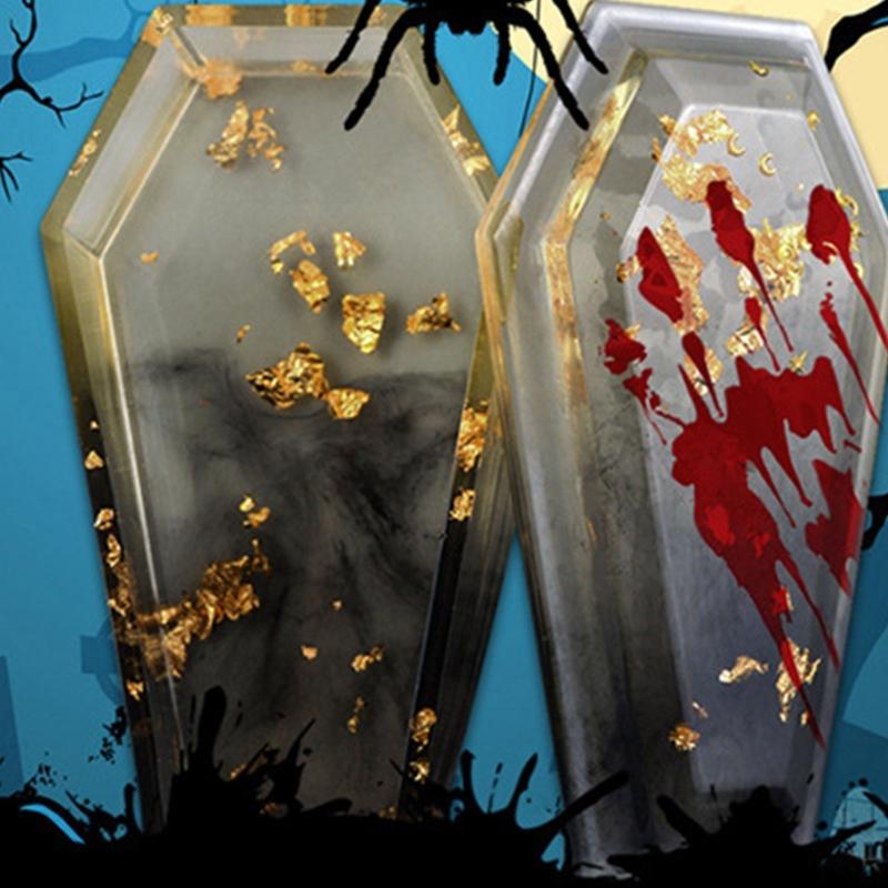 3D Coffin Shape Candle Silicone Mold Epoxy Resin Mold DIY Storage Box Tools Plaster Crafts Making Supplies Non-stick