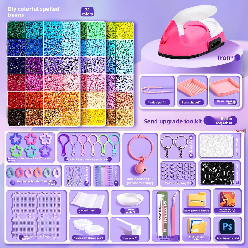 שק חומרים DIY להכנה עצמית של שעועית פינדו, סט מלא של צבעי MARD תלת-ממדיים מותכים, כלים, שק נייר גיהוץ