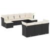 VidaXL Garden Lounge Set with Cushions 10 Pcs, Patio Sofas, Patio Furniture Set, Outdoor Furniture, Black 3218326
