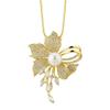 Womens Autumn Winter Long Chain With Flower Pendant And Pendent For Gift
