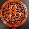 Peach Wood Fu Character Door Hanging: Chinese Knot Pendant, Feng Shui Housewarming Ornament for Living Room