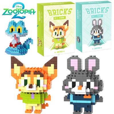 Zootopia Bausteine Judy Hopps Nick Wilde Figur Gary De'Snake Blöcke Zeichentrickfigur Modell Spielzeug für Kinder Geschenk