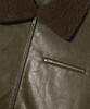 Trillion Fleece Collar Flight Leather Jacket_Khaki