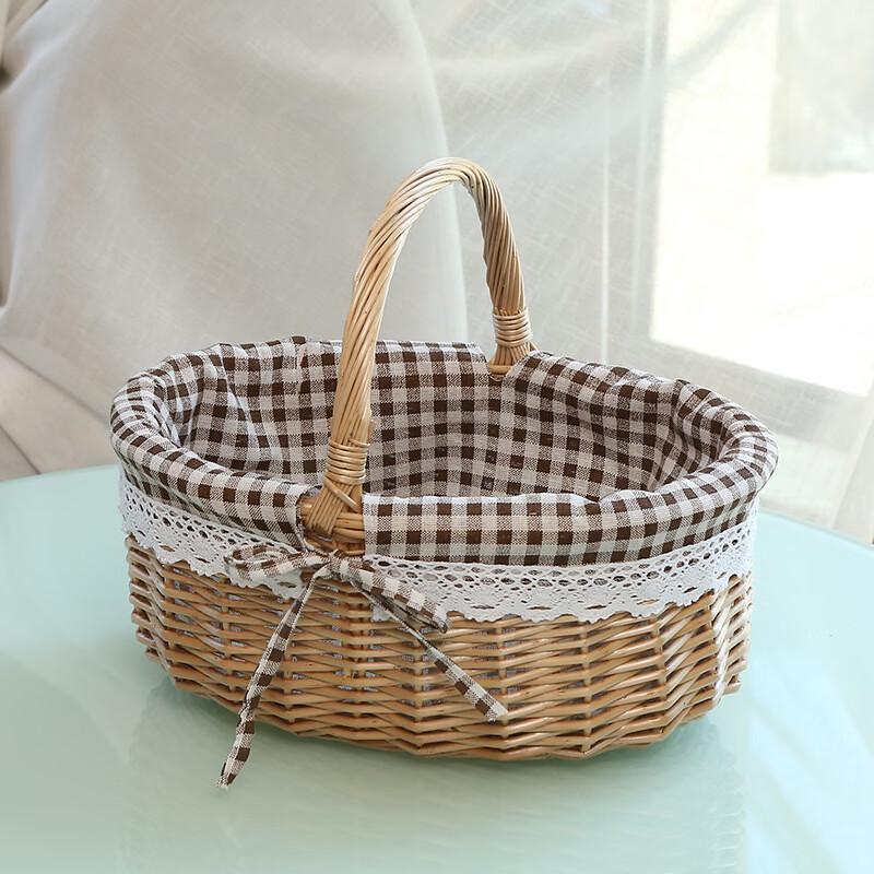 Portable Wicker Picnic Basket