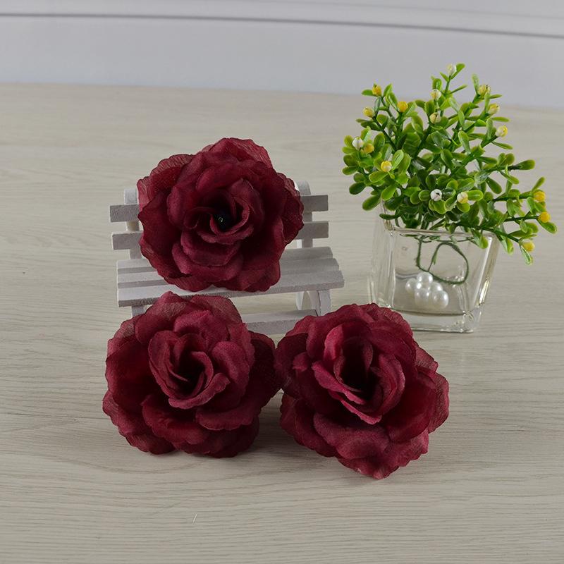 10PCS 8CM Artificial Rose Flower Heads Handmade DIY Wedding Party Home Room Decoration Valentine's Day Festive Party Supplies