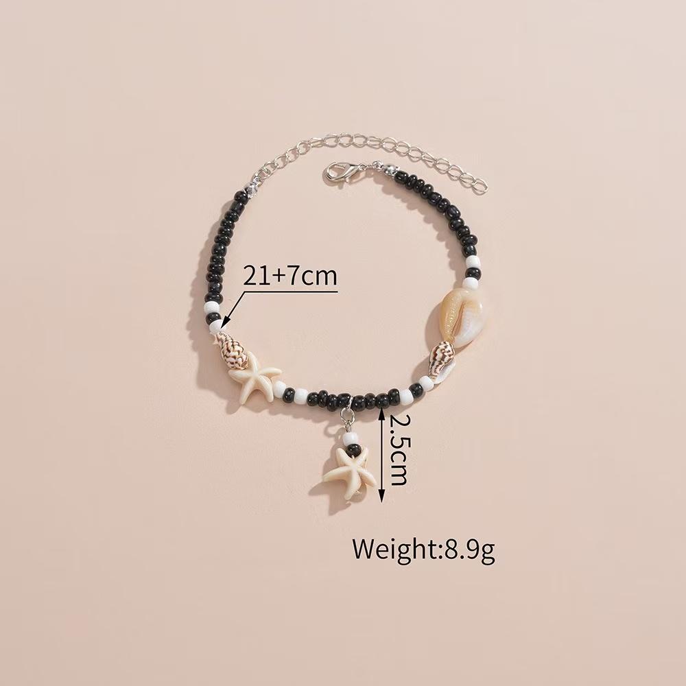 Shell Anklet For Women Colorful Rice Beads Handmade Braided Rope Bracelet On Leg Beach Barefoot Sandal Leg Chain Jewelry