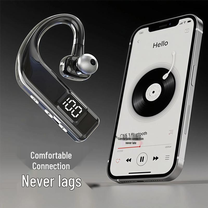 Wireless Bluetooth Earphones D56 with Digital Display and Ear-hook, Long Battery Life, In-ear & Universal Fit