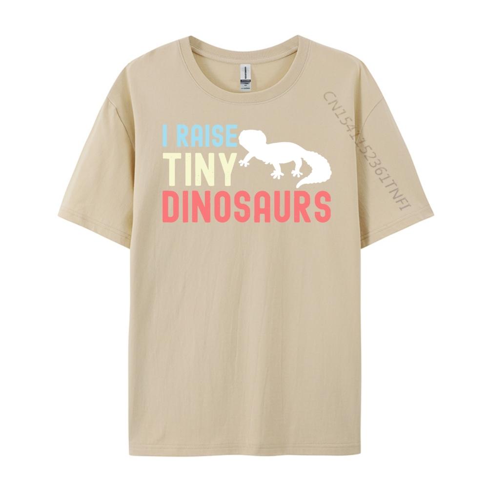 I Raise Tiny Dinosaurs Funny Leopard Gecko Mom Dad Reptile Green And White Graphic T Shirt SKINFRIENDLY Mens Shirt Hip Hop