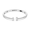 Bebetter Attract Cuff Bracelet Jewelry Collection, Rhodium Tone Finish, Clear Crystals