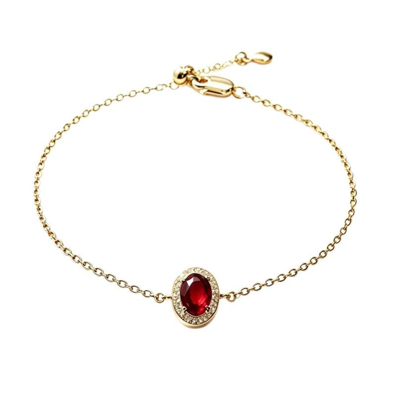 Womens Colorful Gemstone Bracelet Adjustable Oval Gem Jewelry