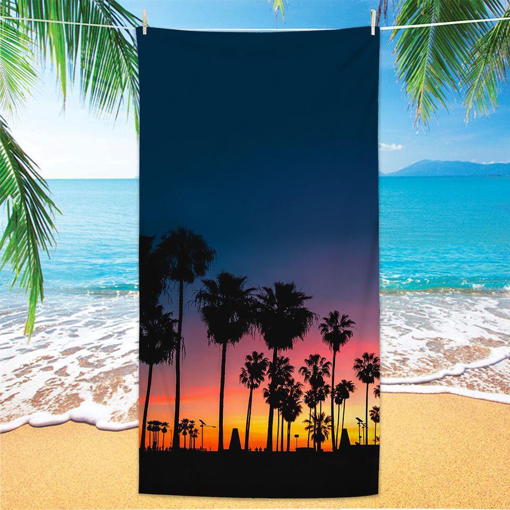 Coconut Palm Trees Beach Towel Microfiber Tropical Beach Beach Towels for Travel Quick Dry Super Absorbent Sand Proof Bath Towel