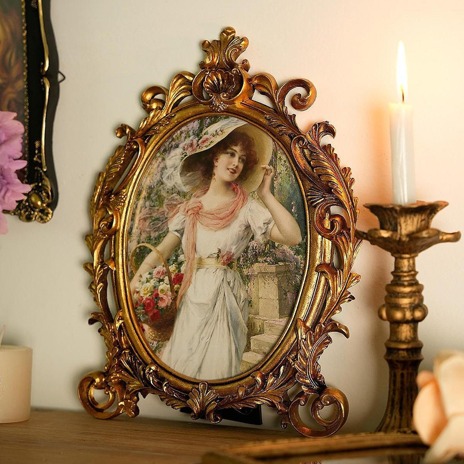 

Овальная рамка для фотографий, украшение, сувенир, смоляное фото, украшение для стола, для спальни, галерея 19.5cmx26.5cm