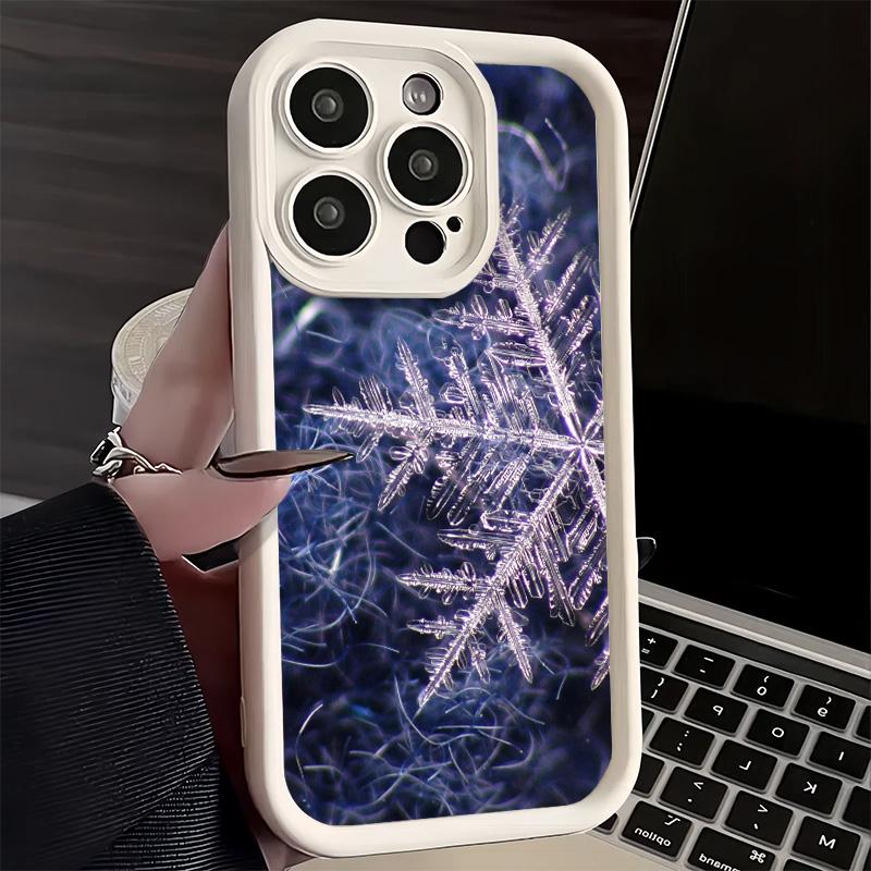 Snow Snowflake Winter Phone Case for iPhone 16 17 Air 16E 15 Pro Max 14 Plus 13 12 Mini Capa Soft Shell Silicone Funda