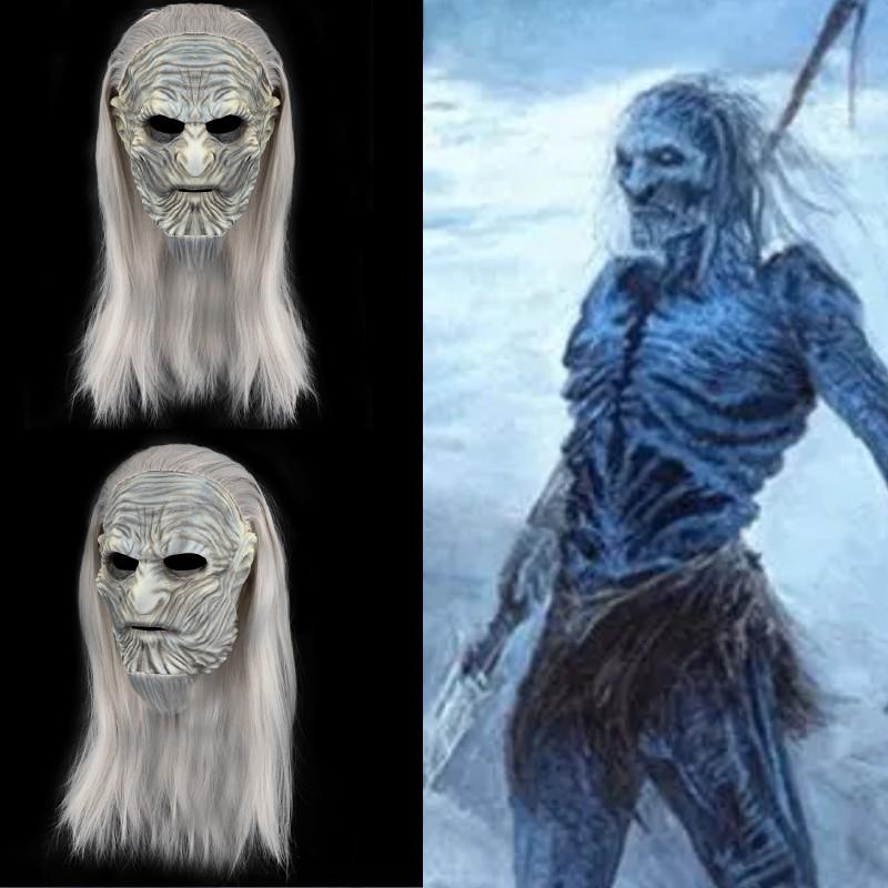 Furchterregende Halloween-Maske aus hochwertigem Latex, Design des Weißen Wanderers aus Game of Thrones