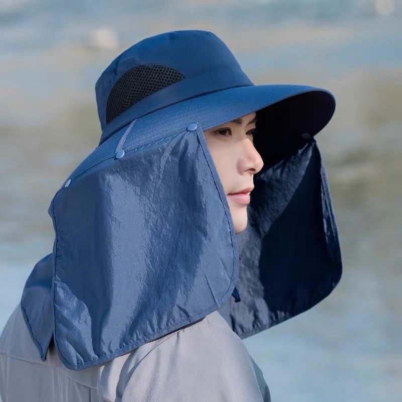 Shawl Hat Men'S Summer Outdoor Fishing Hat Mountaineering Sun Protection Hat Women'S Visor Hat Big Edge Bucket Hat Camping Neck Protection