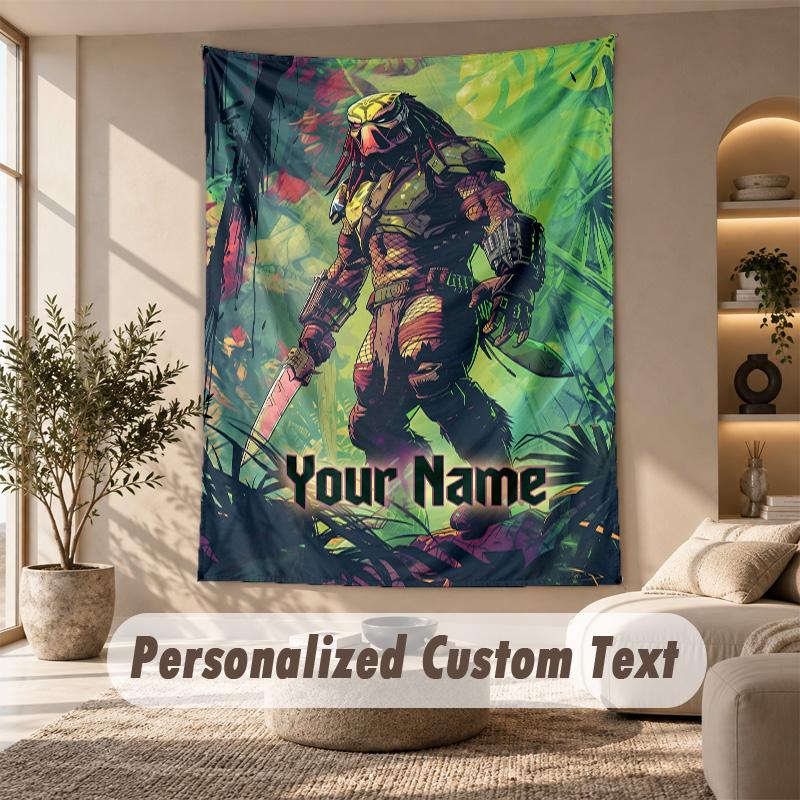 Tapestry Custom Name Text, Wall Hanging Tapestry Home Room DecorPredator