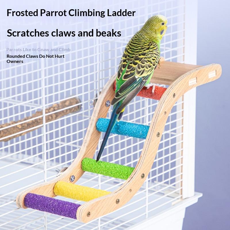 /6/8-stufige Vogelkletterleiter Vogel mattierter Stab Papageienkralle Zahnschleifstange Sitzstange Spielzeug Interaktives Vogelzubehör