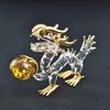 Fourcart Handmade Glass Feng Shui Wealth Dragon Statue, 2-inch X 3-Piece Set